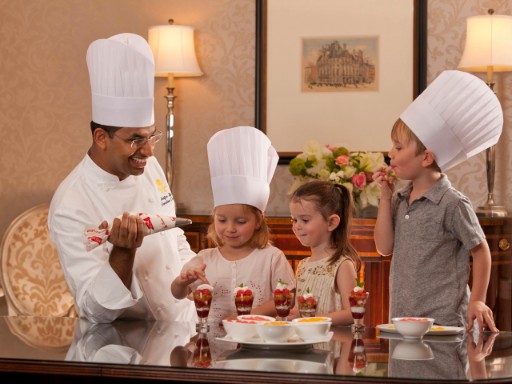 Kids with Chef at Taj