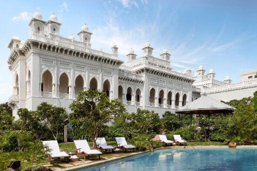 Exterior Swimming Pool at Taj Falaknuma Palace, Hyderabad