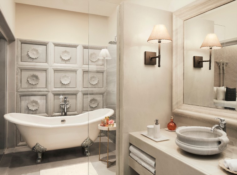 Traditional Cottage Suite Bathroom at Taj Aravali Resort & Spa, Udaipur
